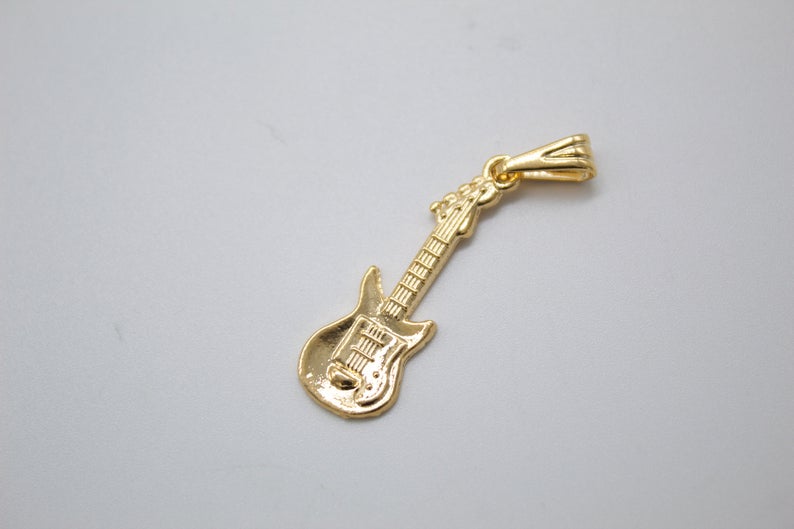 18K Gold Filled Bass Electric Guitar - Black & White