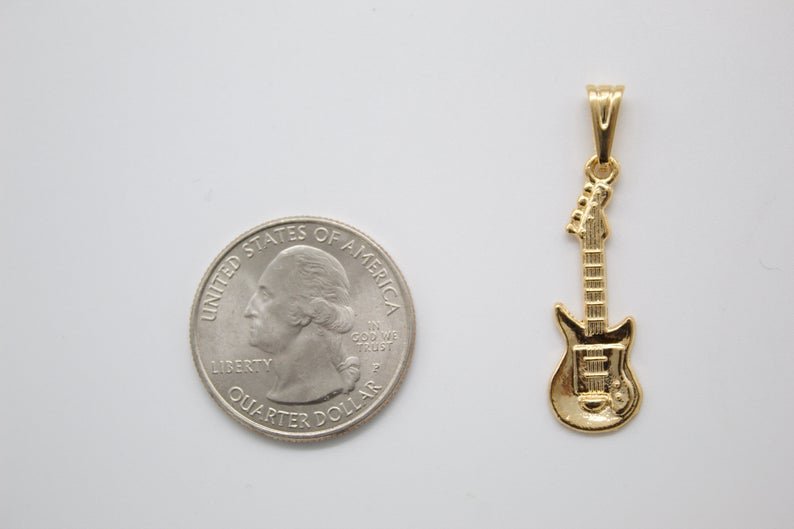 18K Gold Filled Bass Electric Guitar - Black & White
