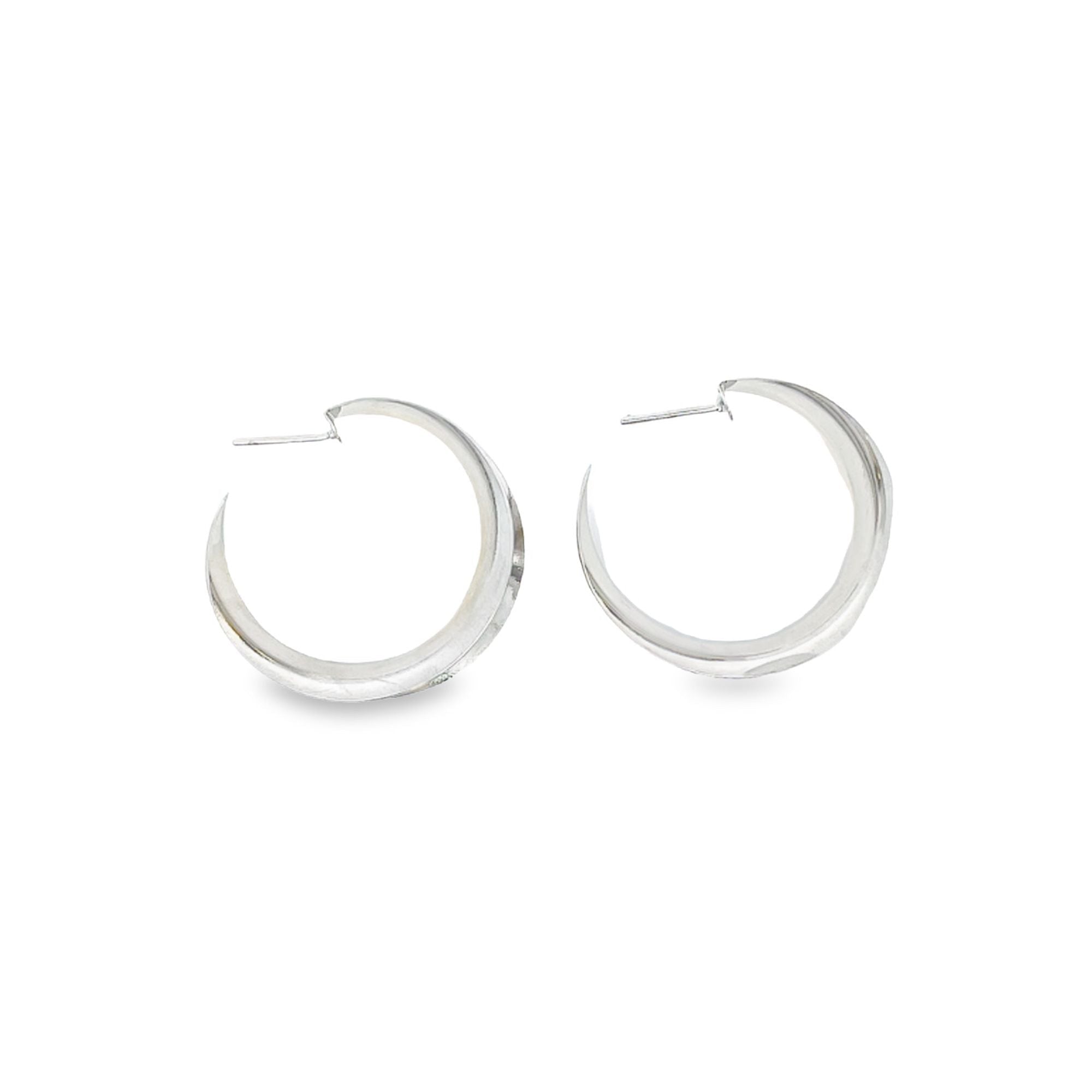 18K Gold Filled Curved Wide Minimalist Hoops (J305 - J307)(L395) - Black & White