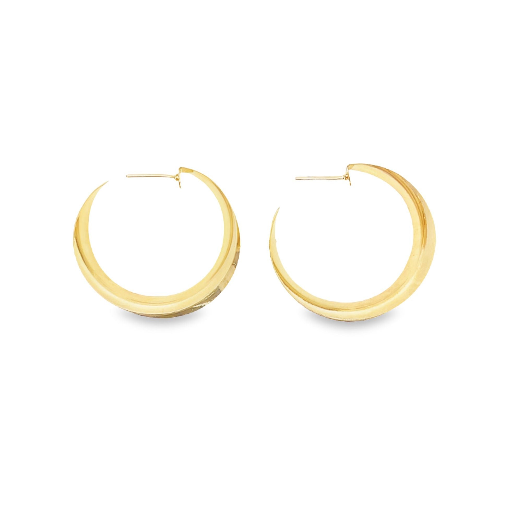 18K Gold Filled Curved Wide Minimalist Hoops (J305 - J307)(L395) - Black & White