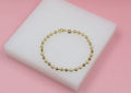 18K Gold Filled Shiny Textured Ball Bracelet (I441) - Black & White