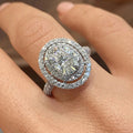 925 Sterling Silver Cubic Zirconia Oval Shaped Rings for Women High Quality Engagement Wedding Trend Eternity Jewelry - Black & White