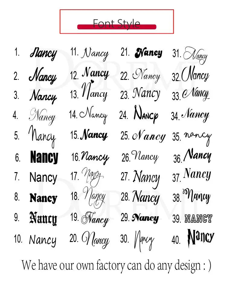 DOREMI  Personalized Name Stainless Steel Necklace Font Customized Initial Letter Nameplate Necklace Custom Jewelry Girl Women