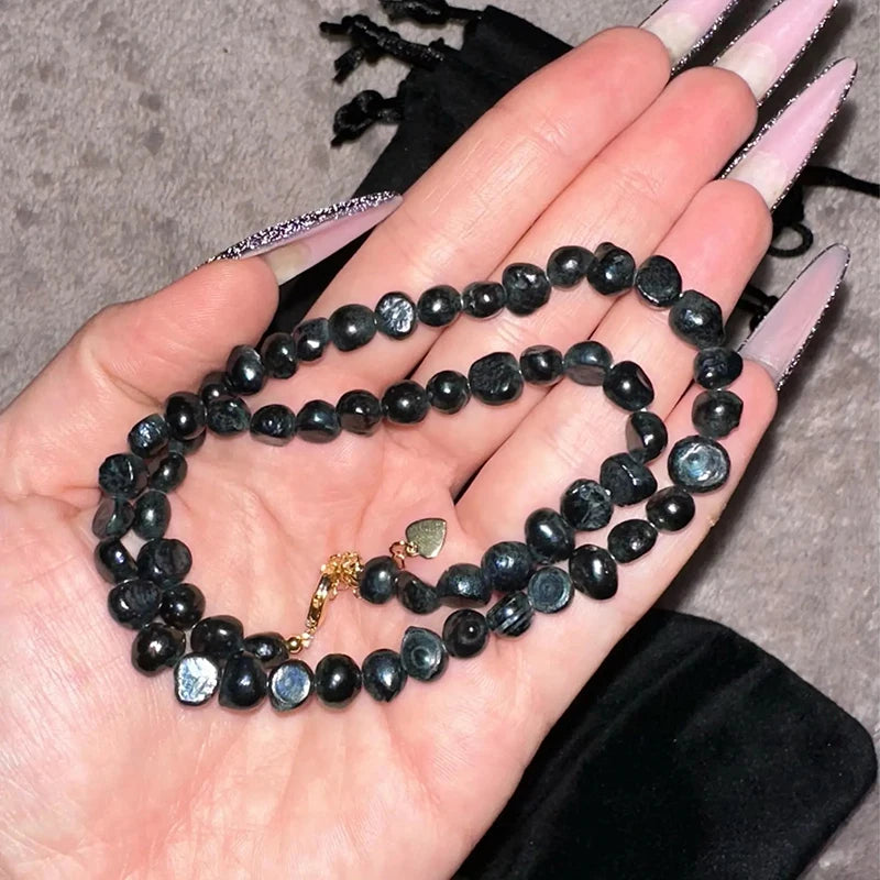 Real Natural Baroque Freshwater Pearl Choker Necklace for Women Girl Gift Popular AA 5-6mm 8-9mm Pearl Jewelry Necklace