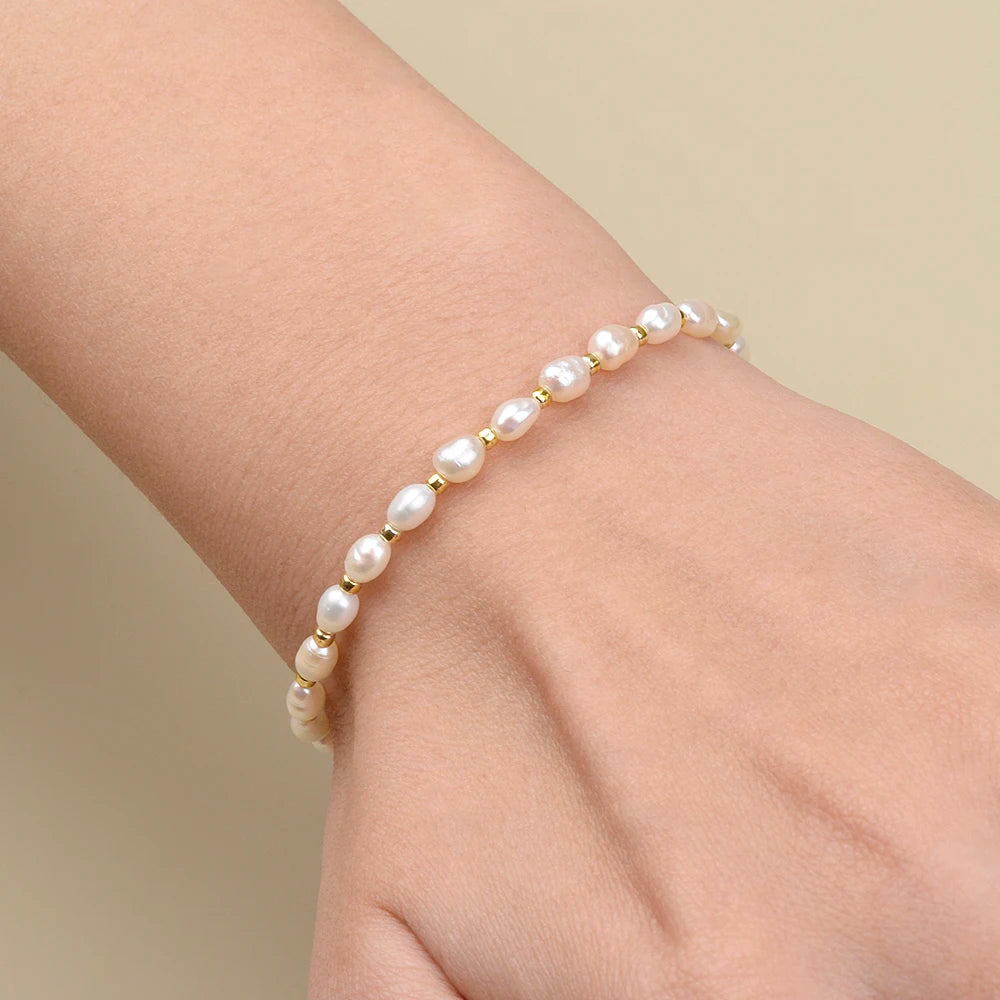 4-4.5mm Freshwater Pearl and Seed Beads Bracelet Wholesale Handmade Bracelet For Women Girl Jewelry