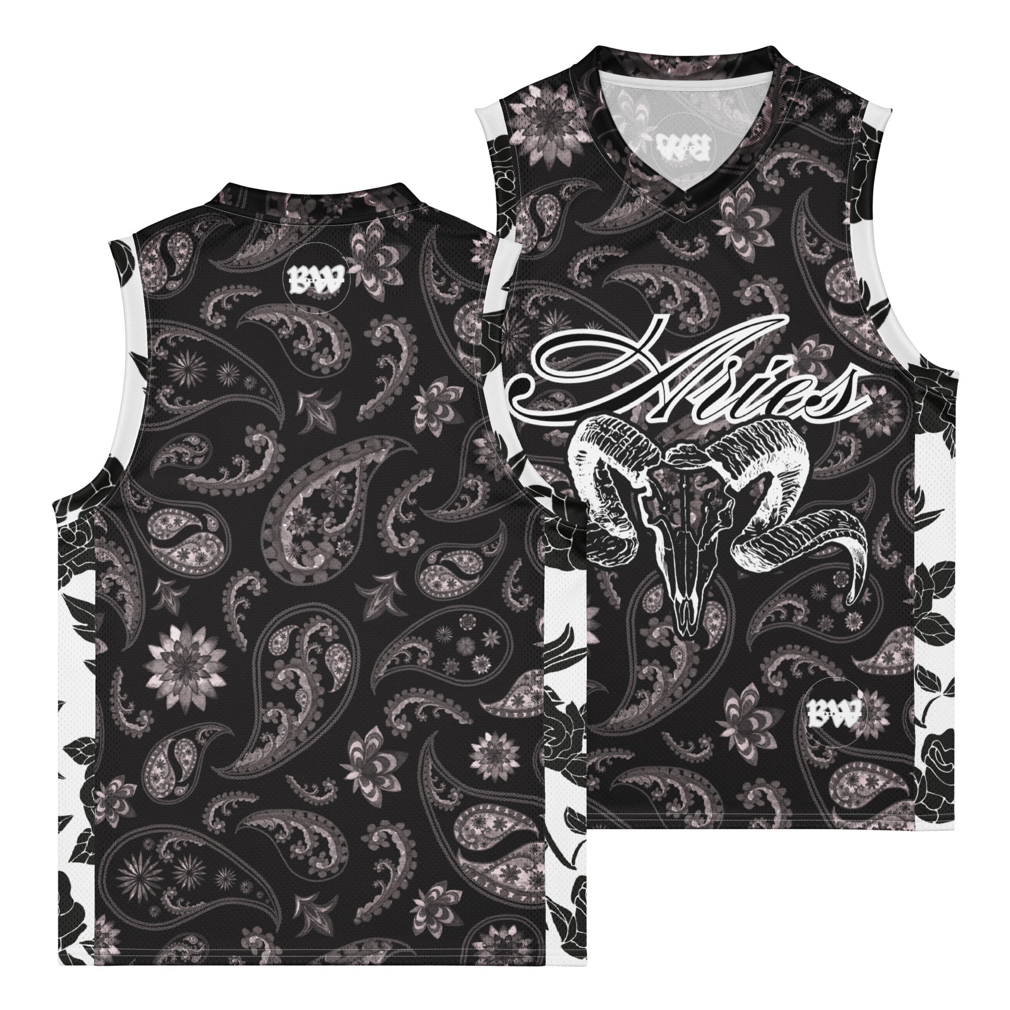 Aries Ascendant Premium basketball jersey - Black & White