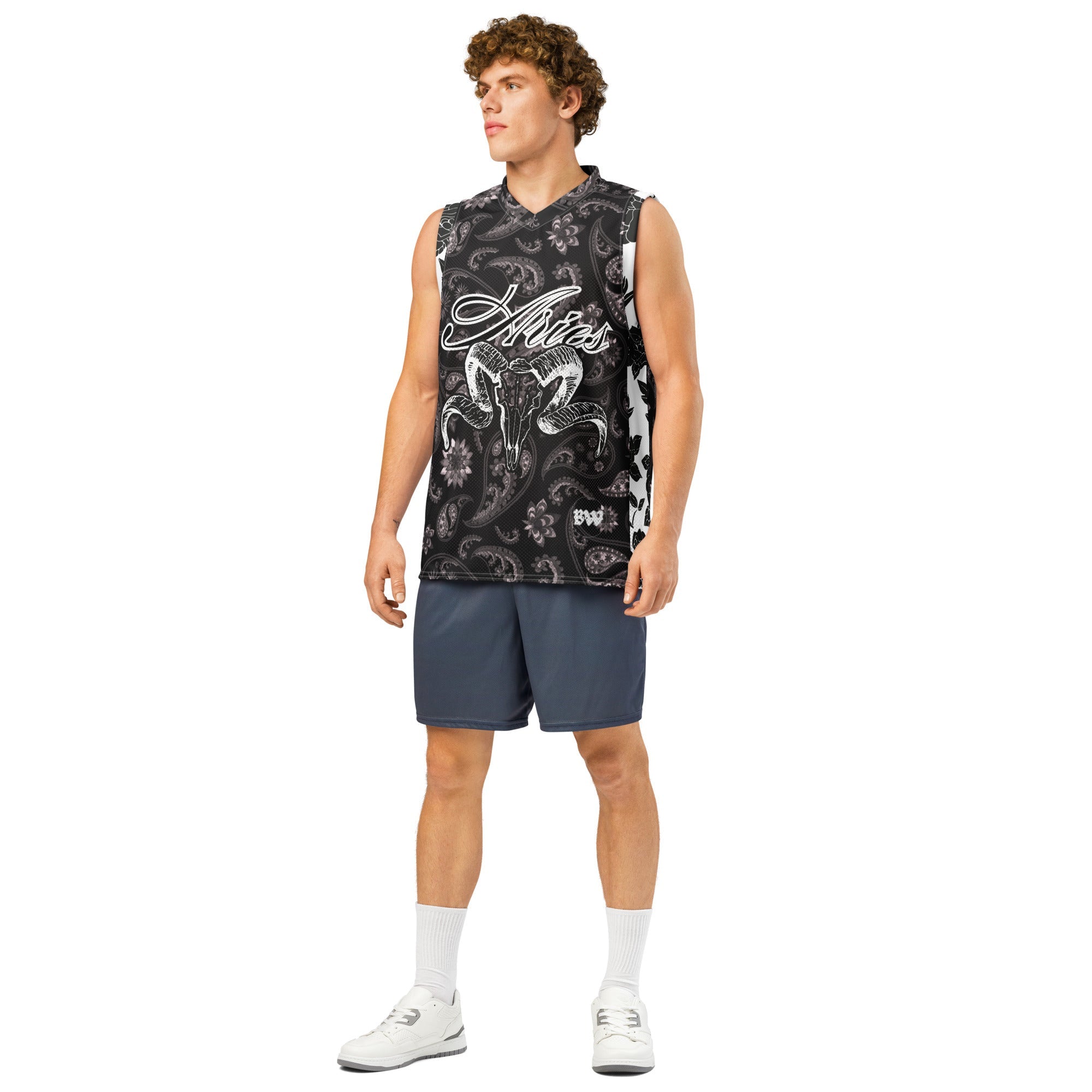 Aries Ascendant Premium basketball jersey - Black & White