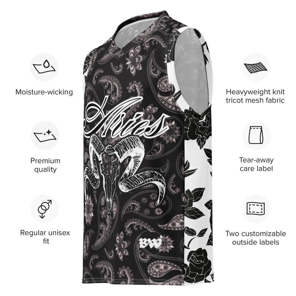 Aries Ascendant Premium basketball jersey - Black & White