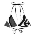 Black Hearts All - over print recycled string bikini top - Black & White
