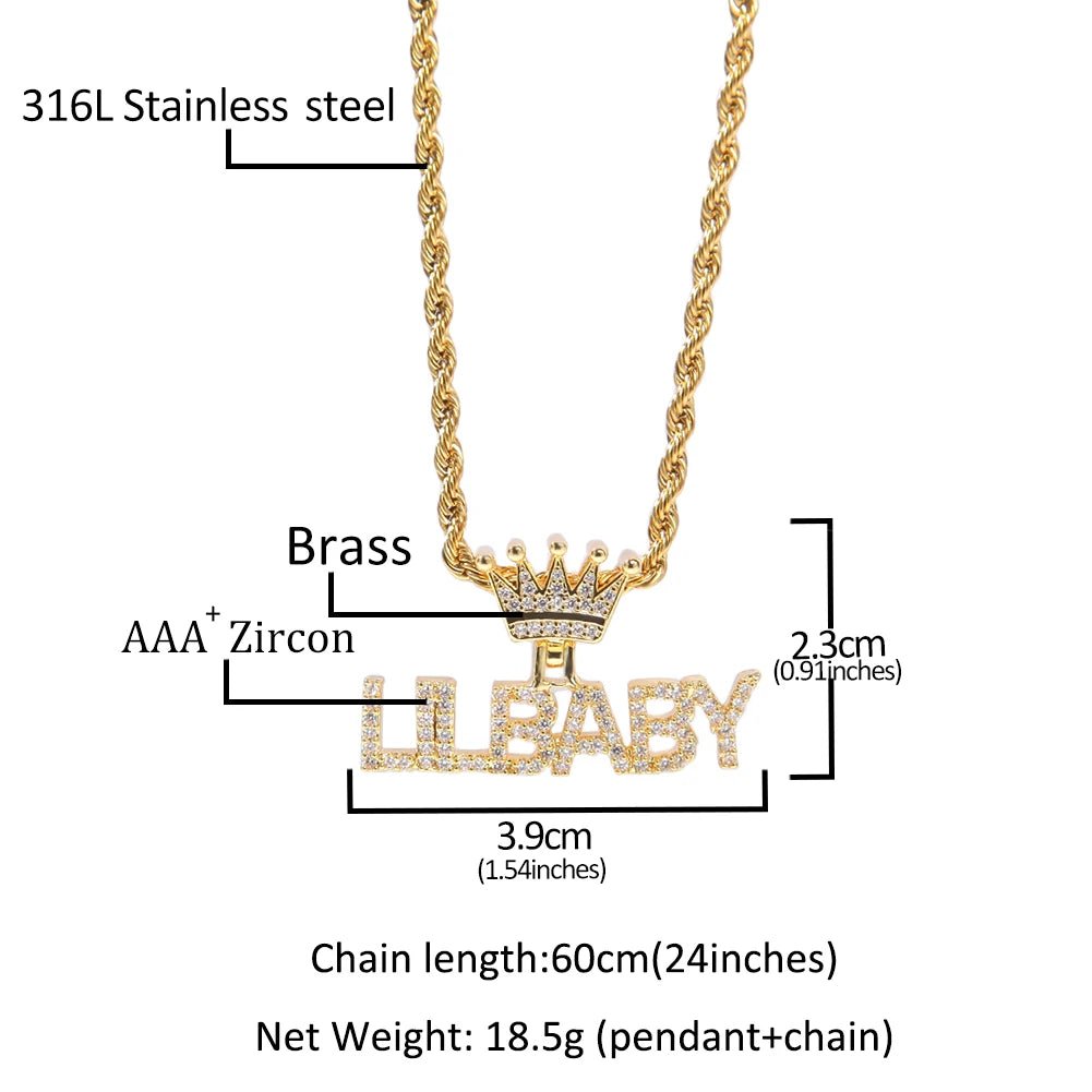 Bling Crystal Custom Name Pendant With Butterfly Crown Micro Paved CZ Personalized Letter Plate Necklace Customized Jewelry - Black & White