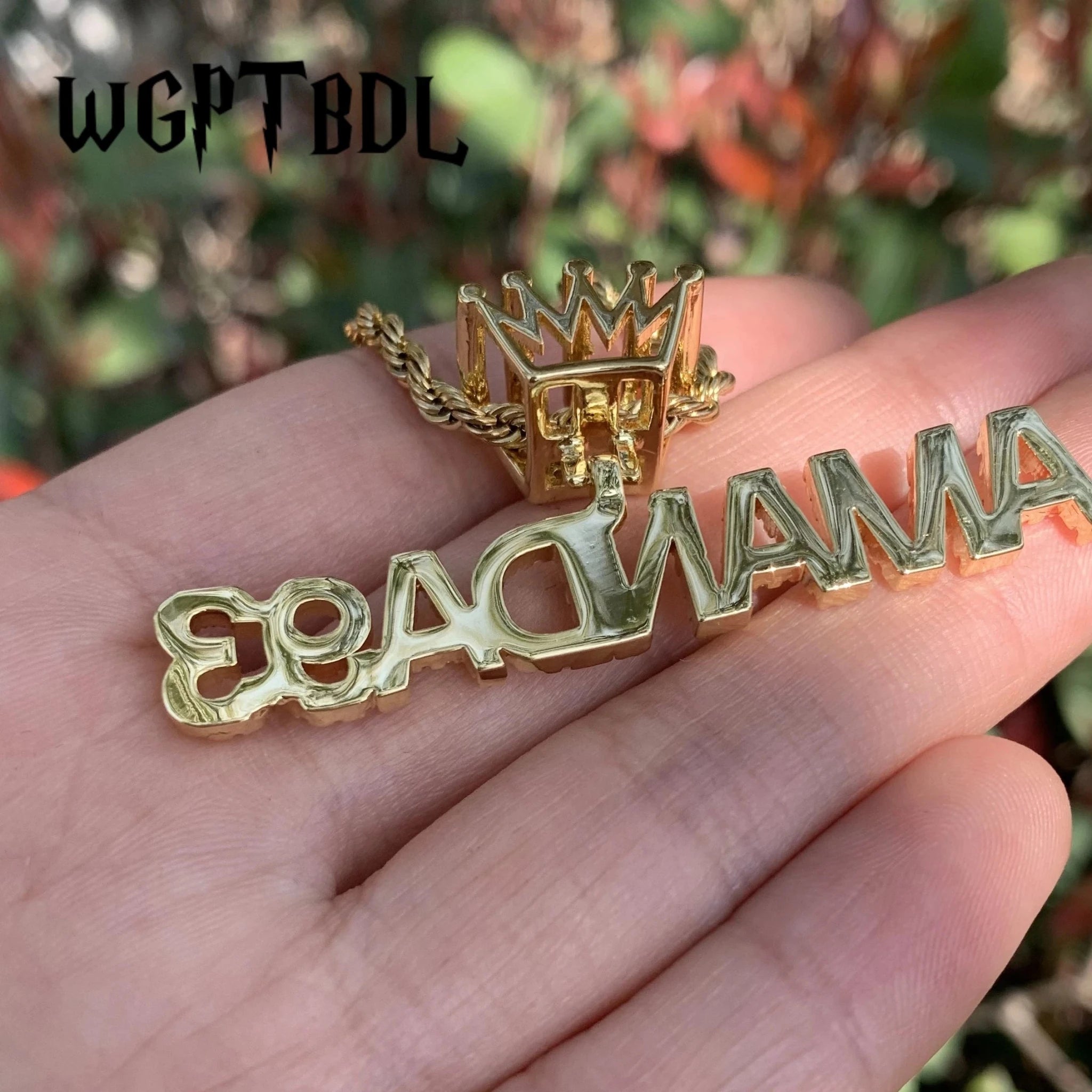 Bling Crystal Custom Name Pendant With Butterfly Crown Micro Paved CZ Personalized Letter Plate Necklace Customized Jewelry - Black & White