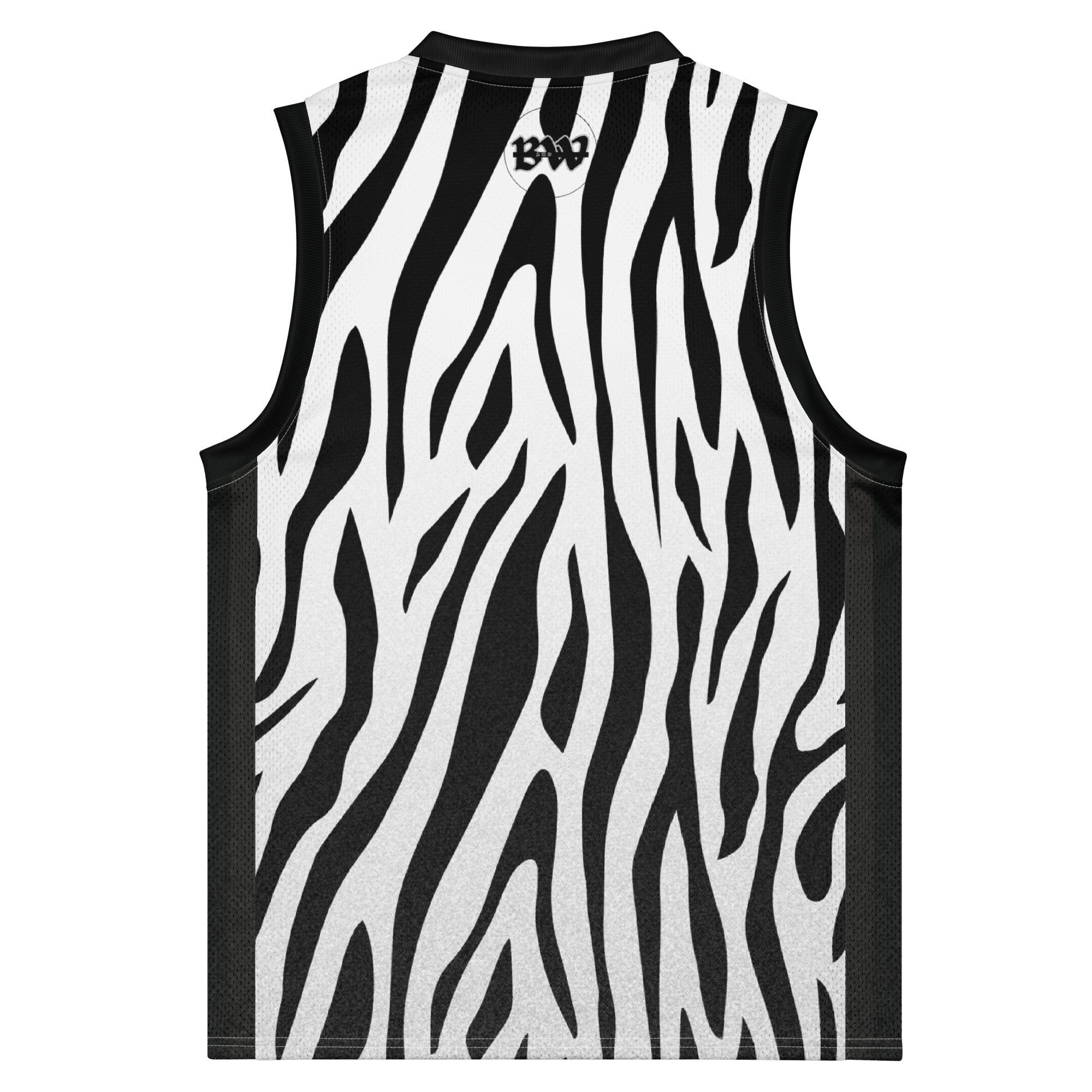 Crowned Stripes Premium basketball jersey - Black & White