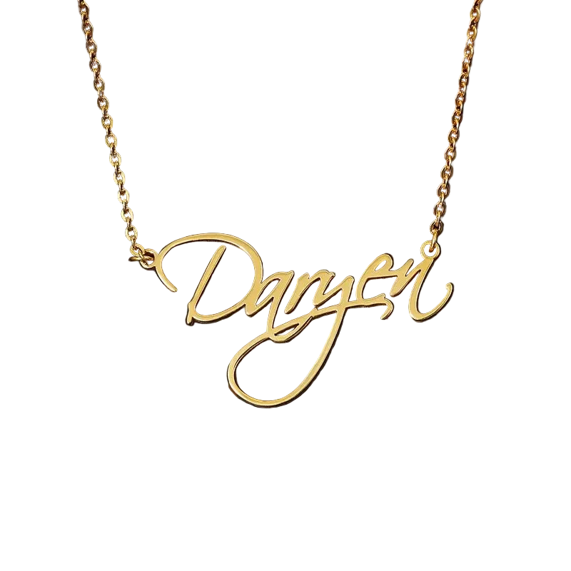 Custom Cursive Name Necklaces For Women Men Stainless Steel Customized Necklace Pendant Personalized Jewelry Gift Neck Chain - Black & White