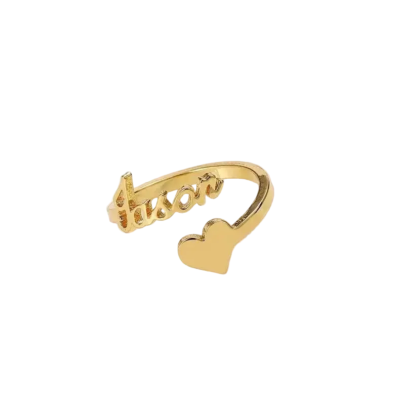Custom Double Name Rings for Women Adjustable Personalized Stainless Steel Ring Couple Jewelry Valentines Day Gift anillos mujer - Black & White