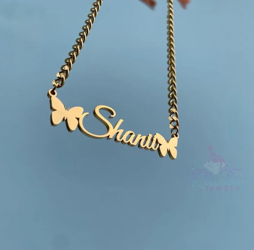 Custom Heart Crown Name Necklace Women Girl Trendy Jewelry Personalized Stainless Steel Cuban Chain Necklace Gifts For Her - Black & White