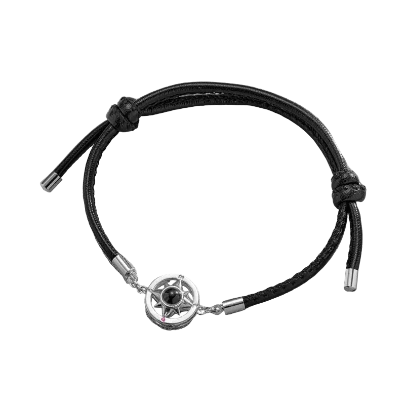 Custom Photo Projection Bracelets For Women Men Personalized Bracelets Customized Picture Stainless Steel Jewelry Memorial Gift - Black & White