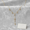 Custom Zirconia Initials Necklace Women Gifts Stainless Steel Gold Color Zircon Letters Name Y Shape Necklace Jewelry - Black & White