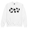 Cute Black Cat Youth crewneck sweatshirt - Black & White