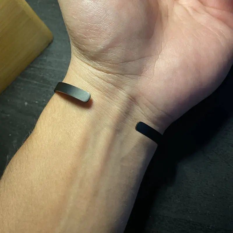 Engraved Steel Travel Bracelet – Custom Coordinates Gift - Black & White