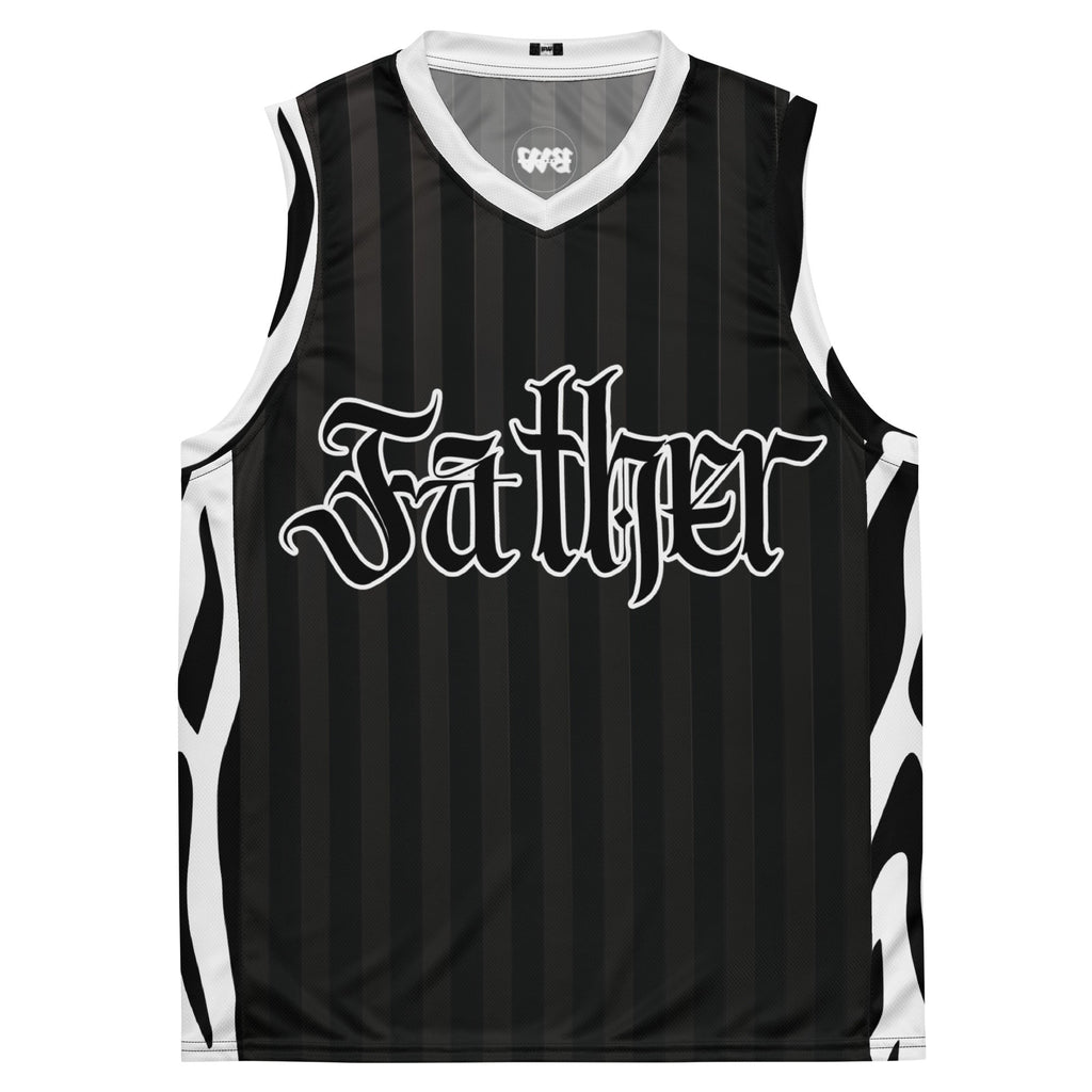 Father Recycled unisex basketball jersey - Black & White