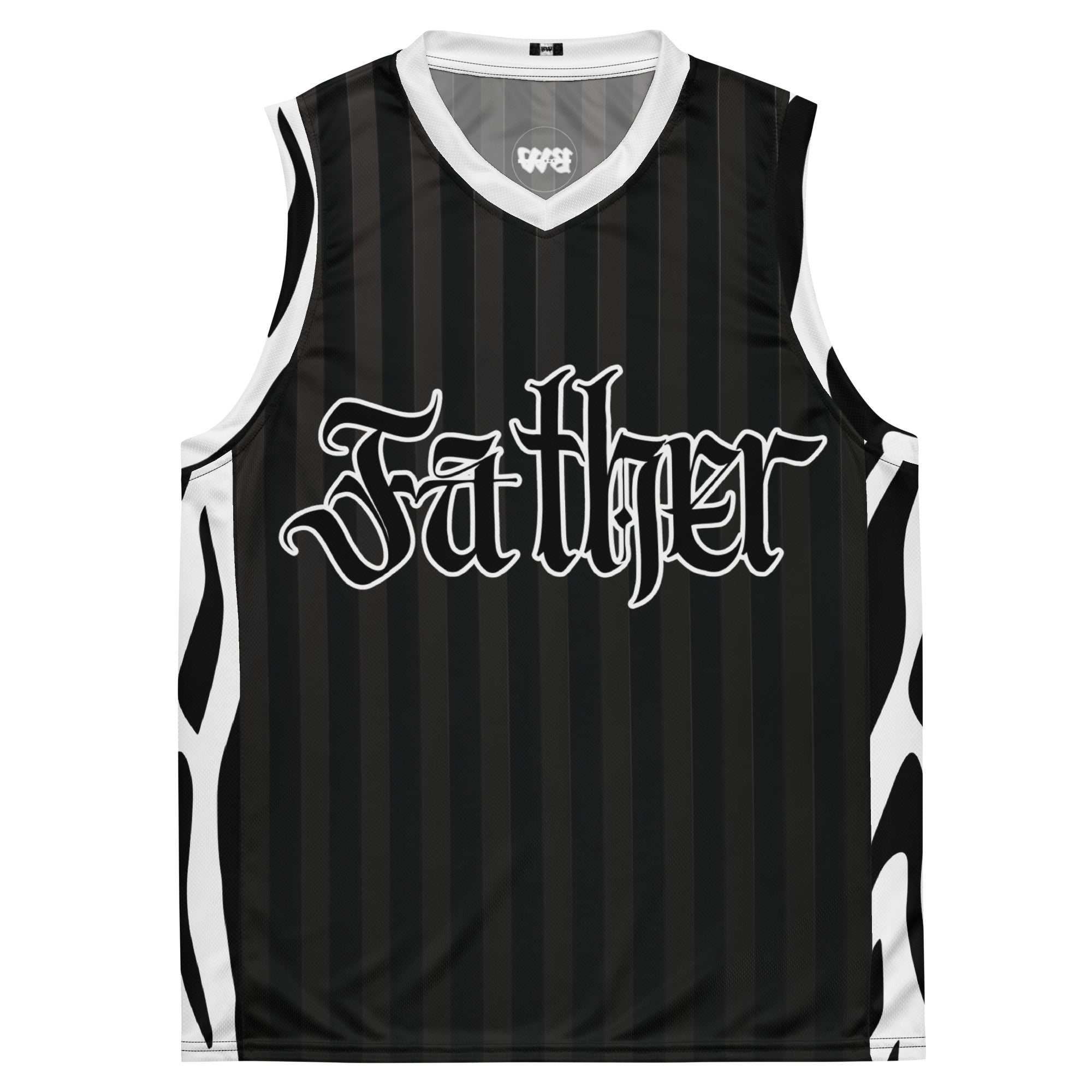 Father Recycled unisex basketball jersey - Black & White