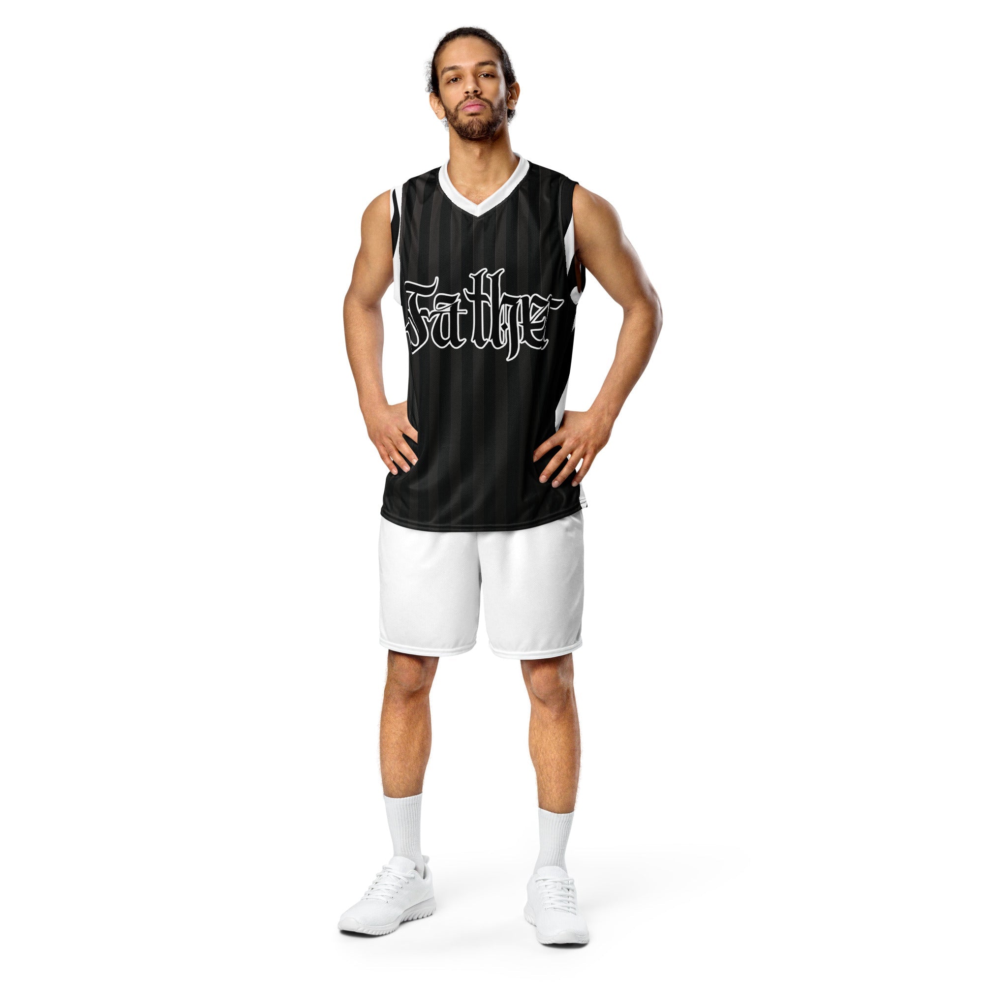 Father Recycled unisex basketball jersey - Black & White