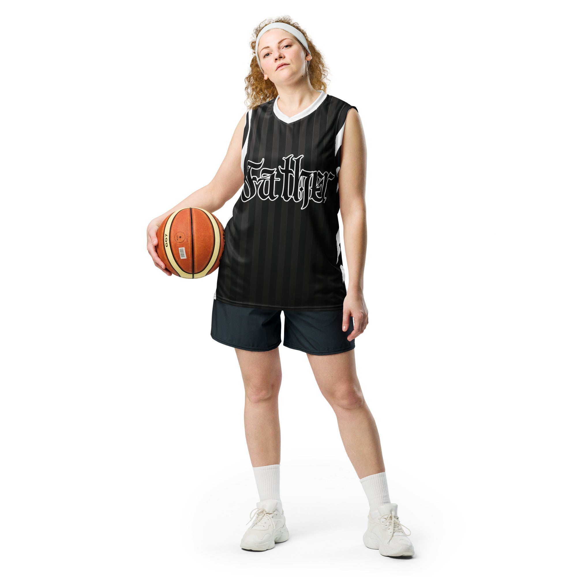 Father Recycled unisex basketball jersey - Black & White