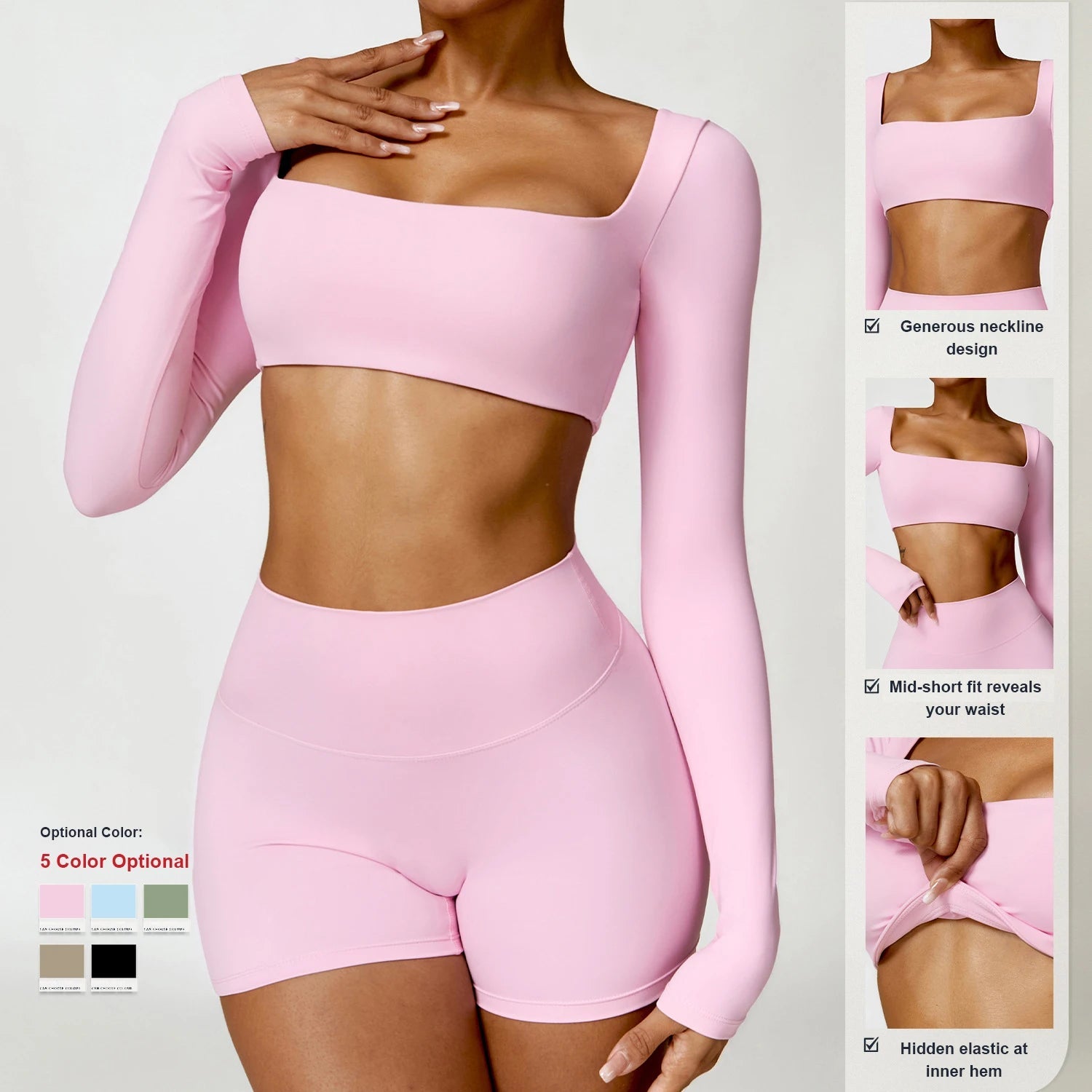 Gym Workout Tight Long Sleeve Breathable Yoga Clothes Outdoor Running Fitness T Shirt Long Sleeve Sports Top for Women - Black & White