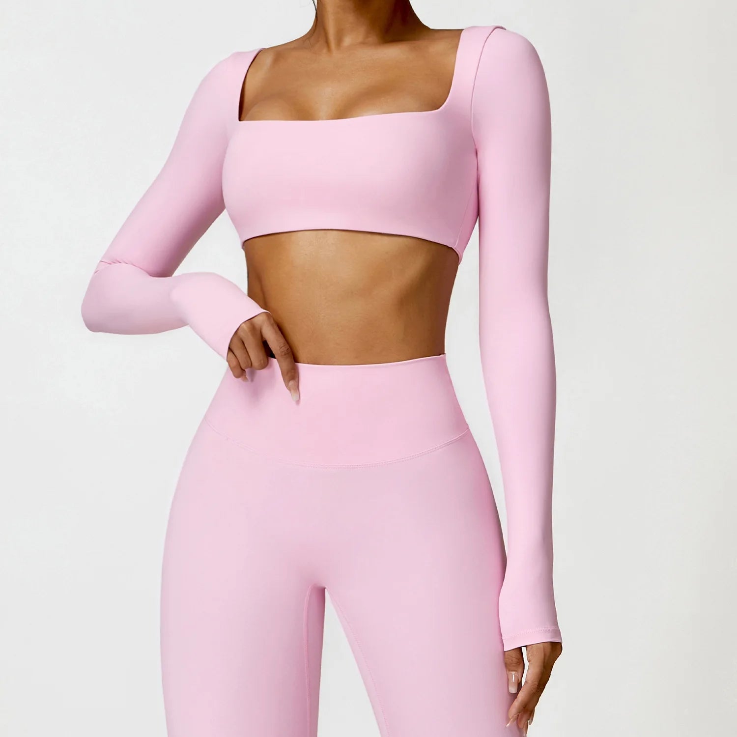 Gym Workout Tight Long Sleeve Breathable Yoga Clothes Outdoor Running Fitness T Shirt Long Sleeve Sports Top for Women - Black & White