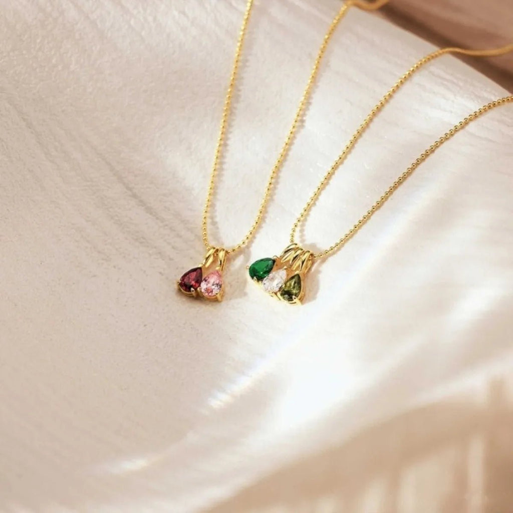 Handmade Diy December Birthstone Pendant Necklace, Fashionable And Simple Ins Series, Suitable For Banquets And Parties - Black & White