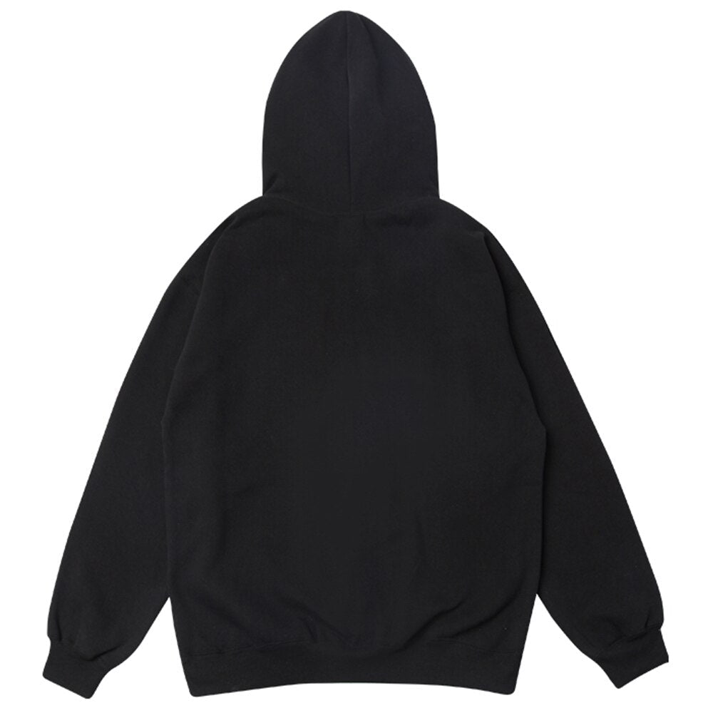 Hoodie Men Purple Gradient Butterfly Letter Printed Pullover Winter Oversize Hip Hop Fashion Harajuku Sweatshirt Winter - Black & White