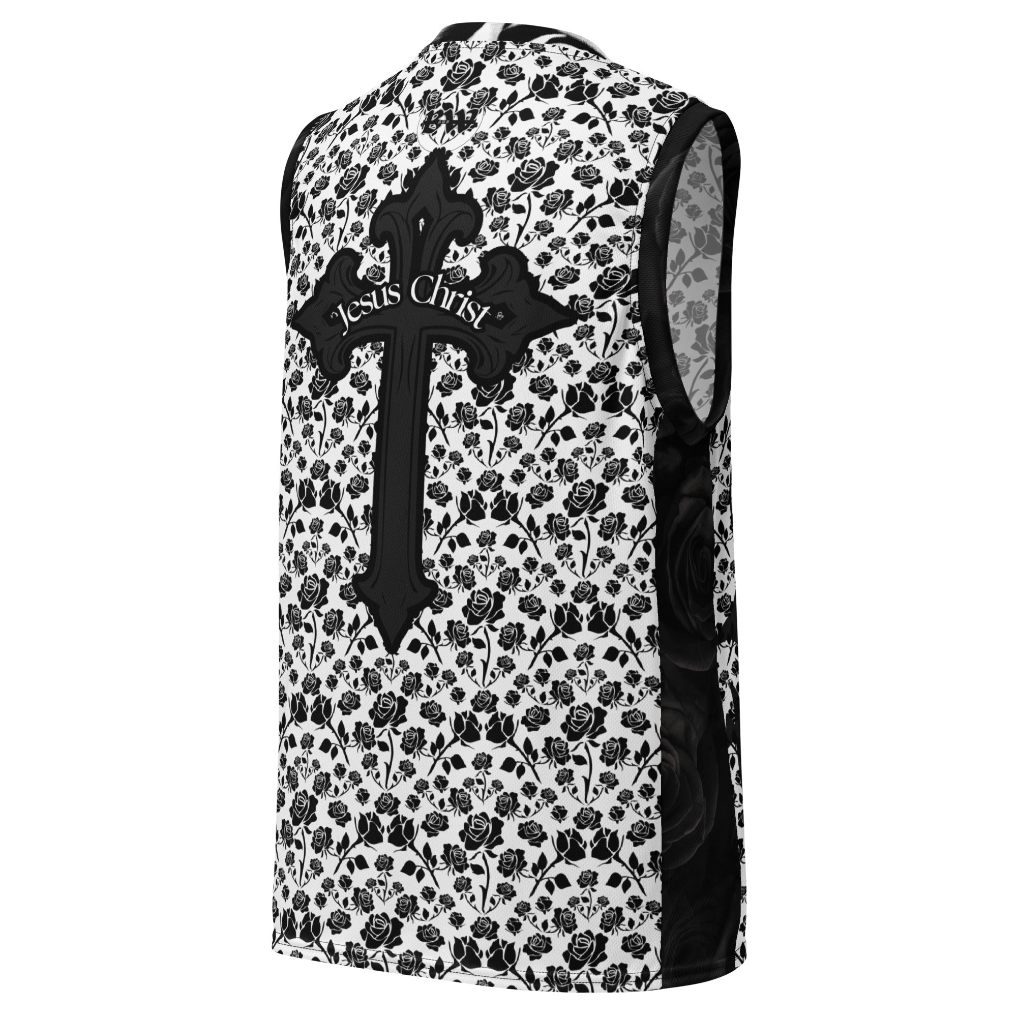 Jesus Christ Recycled unisex basketball jersey - Black & White