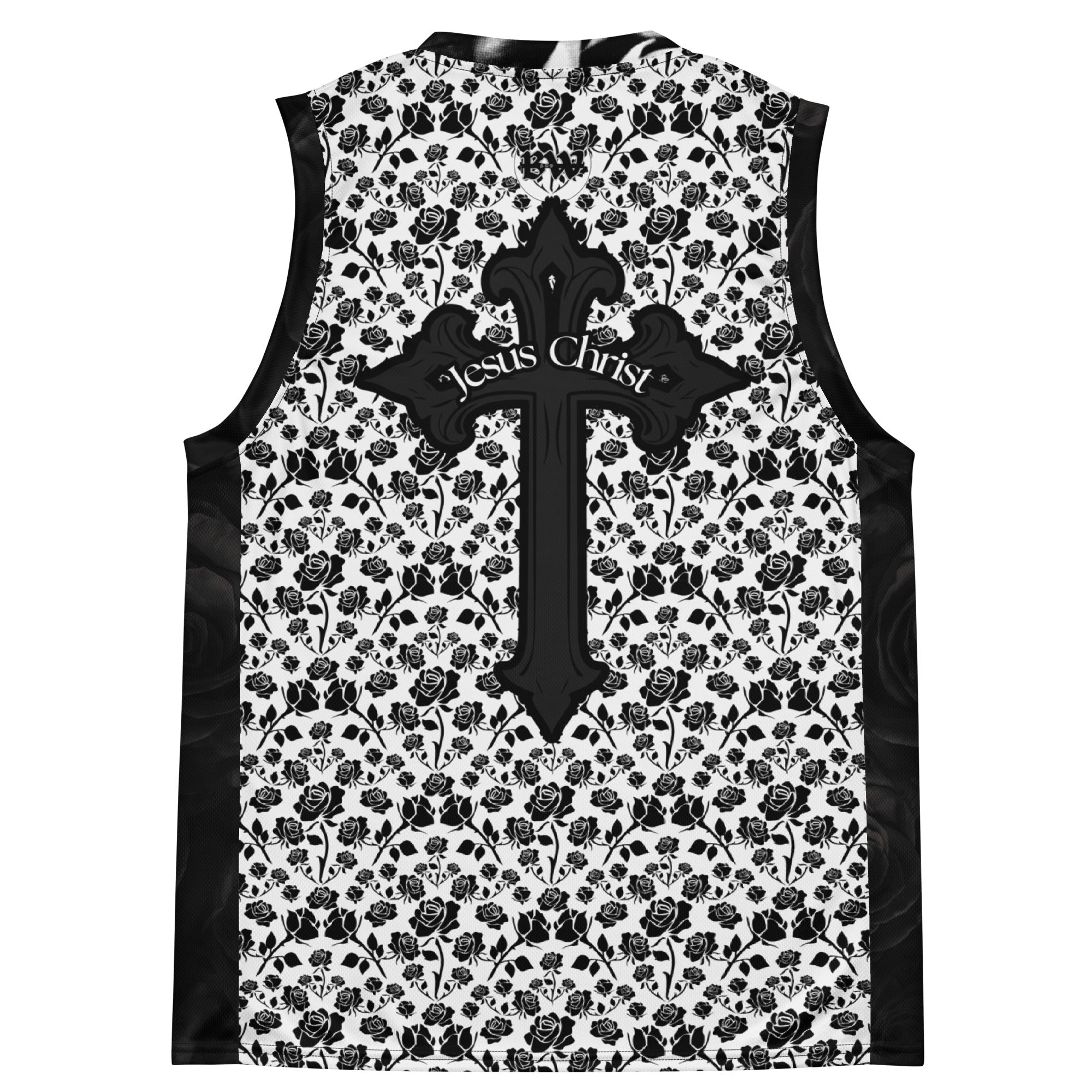 Jesus Christ Recycled unisex basketball jersey - Black & White