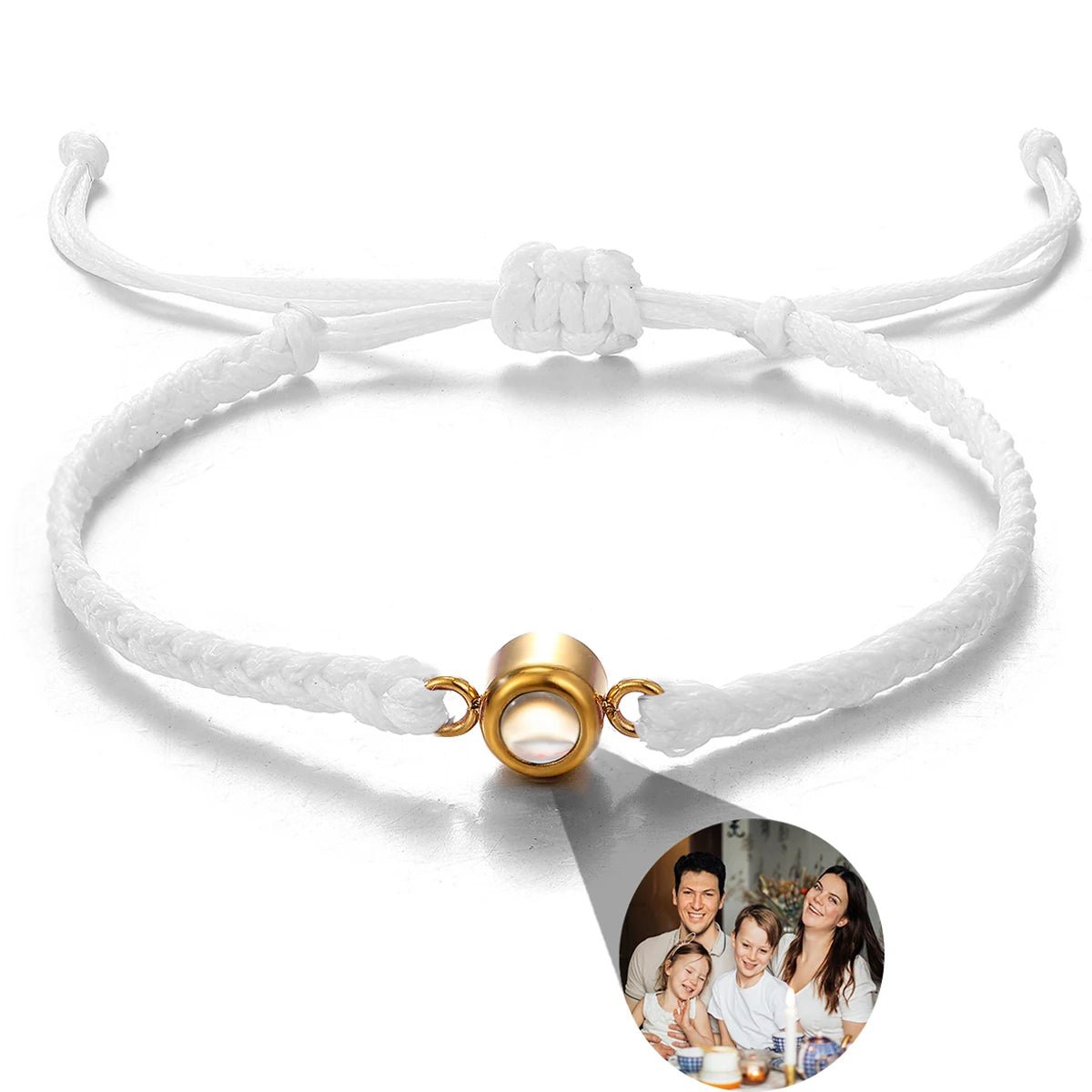 Men's Projection Bracelets Stainless Steel Custom Projection Bracelets Woven Photo Bracelets Commemorative Gifts - Black & White
