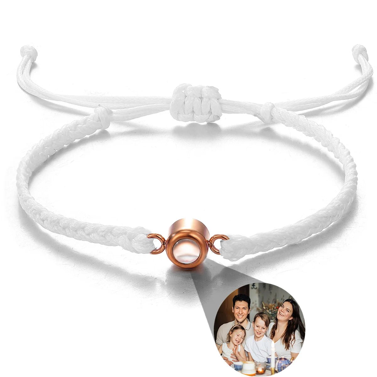 Men's Projection Bracelets Stainless Steel Custom Projection Bracelets Woven Photo Bracelets Commemorative Gifts - Black & White