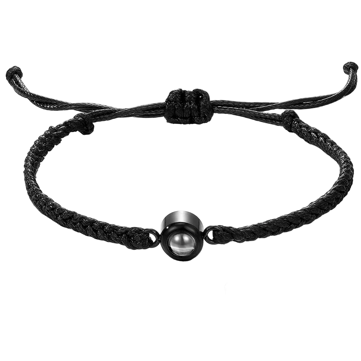 Men's Projection Bracelets Stainless Steel Custom Projection Bracelets Woven Photo Bracelets Commemorative Gifts - Black & White