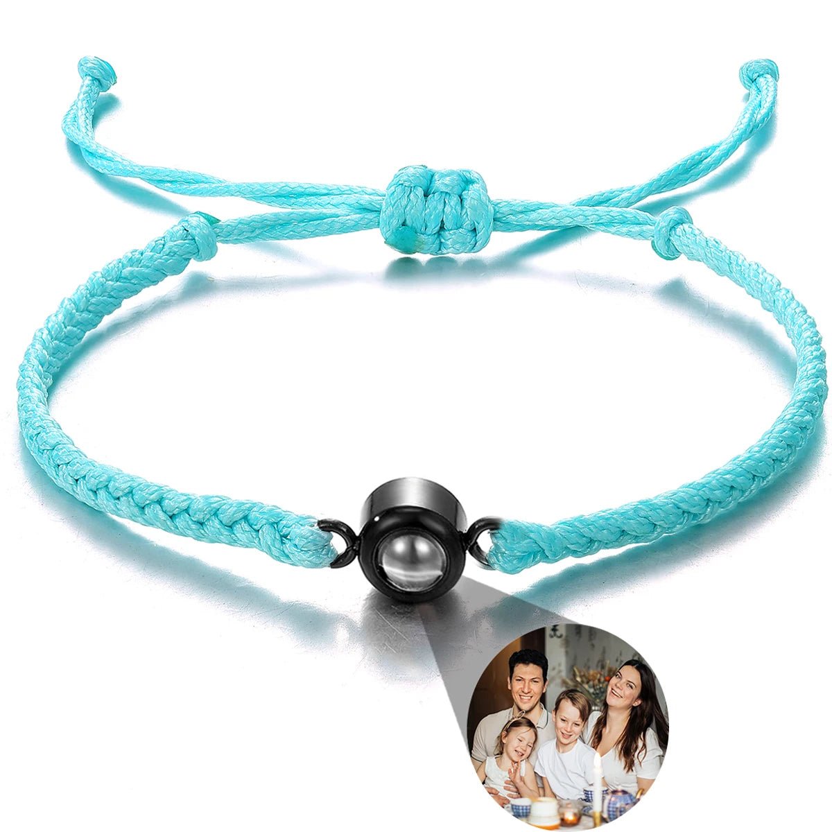 Men's Projection Bracelets Stainless Steel Custom Projection Bracelets Woven Photo Bracelets Commemorative Gifts - Black & White