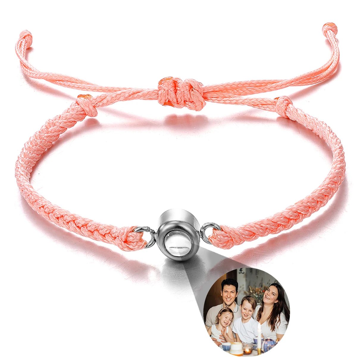 Men's Projection Bracelets Stainless Steel Custom Projection Bracelets Woven Photo Bracelets Commemorative Gifts - Black & White