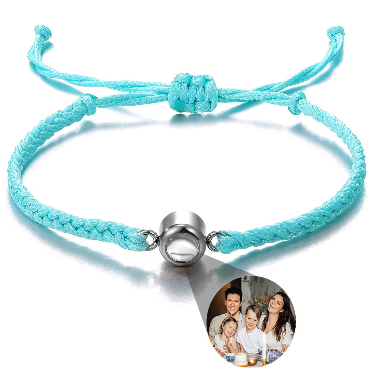 Men's Projection Bracelets Stainless Steel Custom Projection Bracelets Woven Photo Bracelets Commemorative Gifts - Black & White