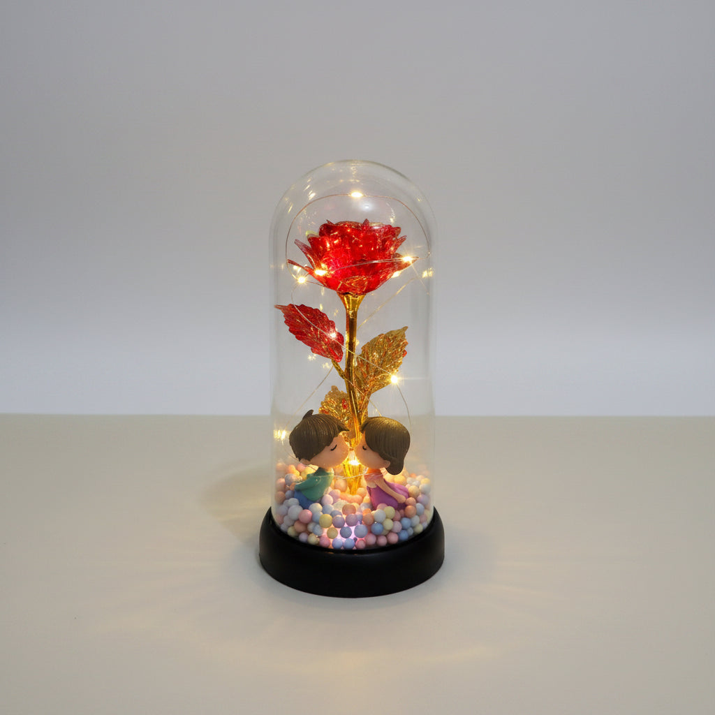 Mothers Day Rose Gifts for Mom, Galaxy Glass Rose Forever Eternal Crystal Flower Light Up Rose in Glass Dome with Butterfly Moth - Black & White