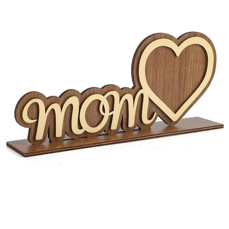 Mother's Day Wooden Photo Frame Warm Gift for Mom from Daughter or Son Memorable Tabletop Picture Frame for Office & Bedroom - Black & White