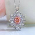 New S925 Silver Oval pink Inlaid Women's Pendant Necklace Niche Light Luxury Exquisite High - quality Wedding Jewelry, Hot Selling - Black & White