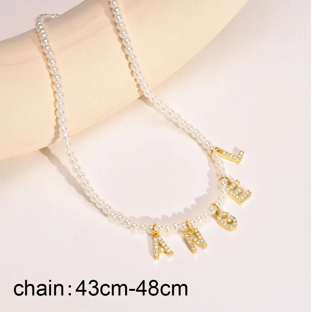 Personalized Alphabet Pendant – Custom Name Necklace for Women - Black & White