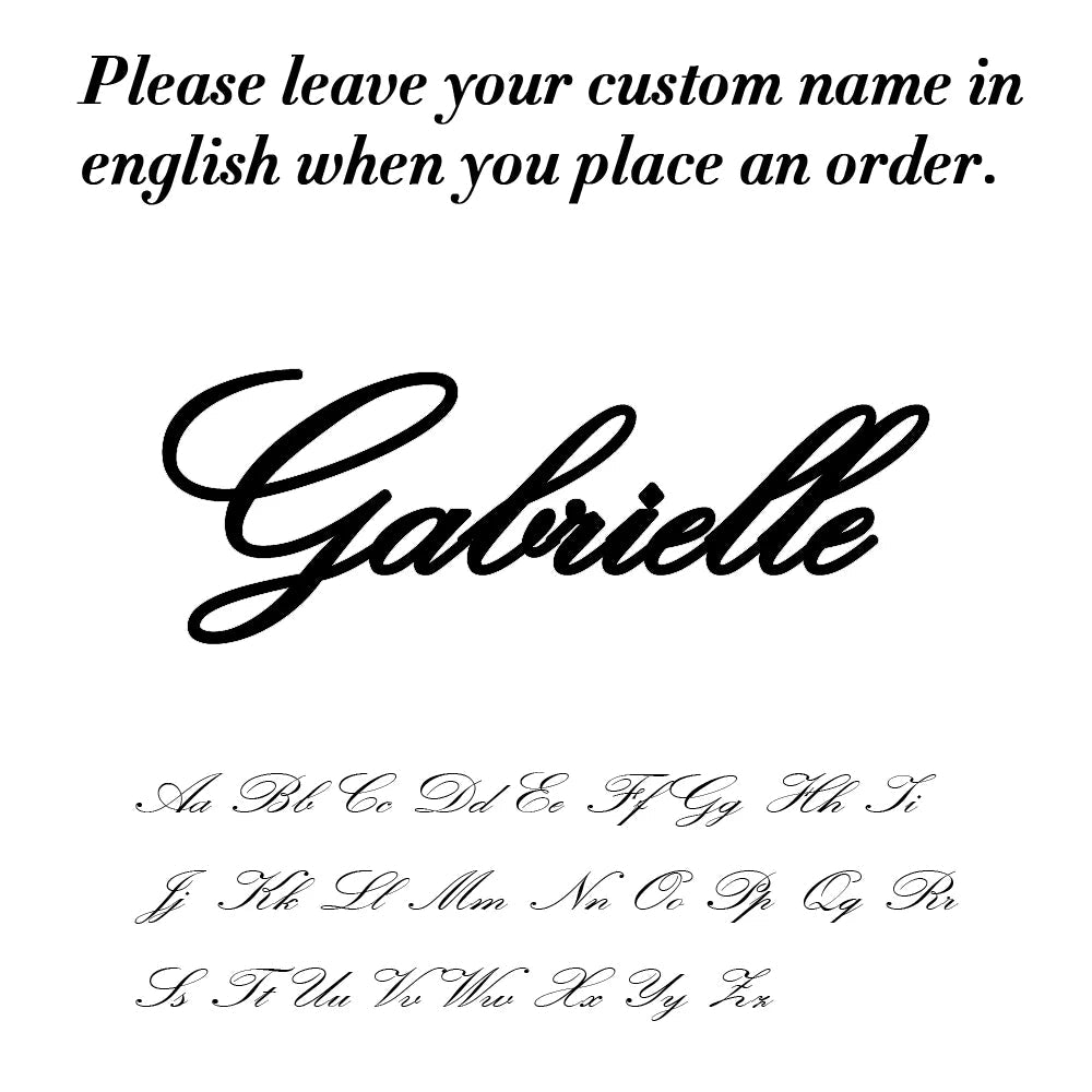 Personalized Gold Anklet – Family Name Jewelry Gift for her - Black & White