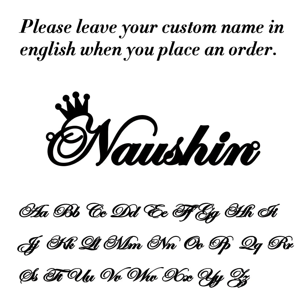 Personalized Gold Anklet – Family Name Jewelry Gift for her - Black & White