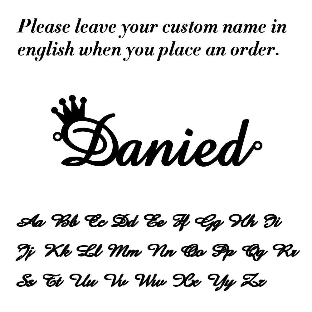 Personalized Gold Anklet – Family Name Jewelry Gift for her - Black & White