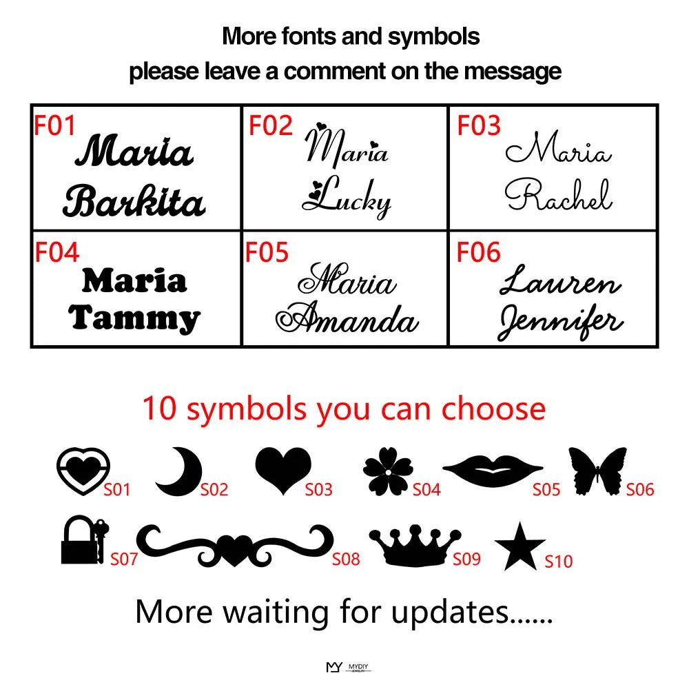 Personalized Heart Name Necklace/Custom Babygirl English Names Nameplate Chain Charm Stainless Steel Jewelry For Women Mom Gift - Black & White