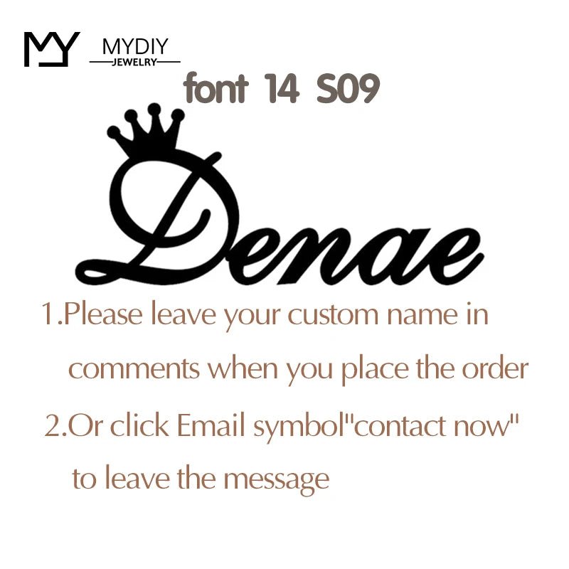 Personalized Heart Name Necklace/Custom Babygirl English Names Nameplate Chain Charm Stainless Steel Jewelry For Women Mom Gift - Black & White