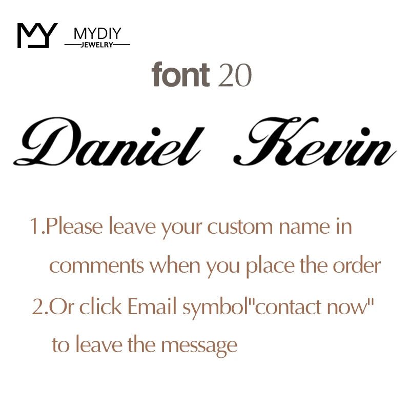 Personalized Heart Name Necklace/Custom Babygirl English Names Nameplate Chain Charm Stainless Steel Jewelry For Women Mom Gift - Black & White