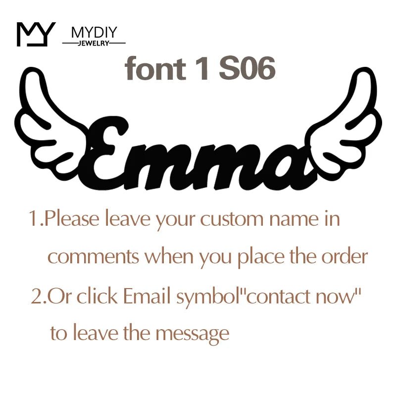 Personalized Heart Name Necklace/Custom Babygirl English Names Nameplate Chain Charm Stainless Steel Jewelry For Women Mom Gift - Black & White